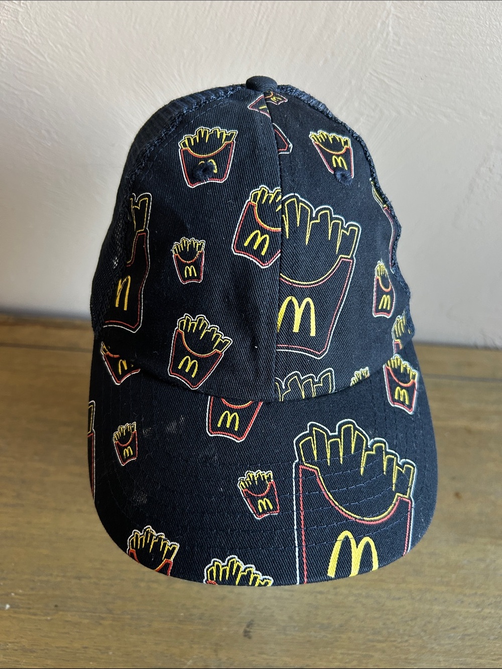 McDonald's  Employee All Over Iconic French Fries Boxes Patterned Black Cap OSFA